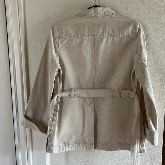 Baum Und Pferdgarten linen utility jacket with tie waist boxy work chore jacket - Picture 3 of 8